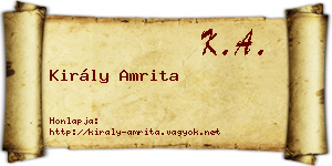 Király Amrita névjegykártya